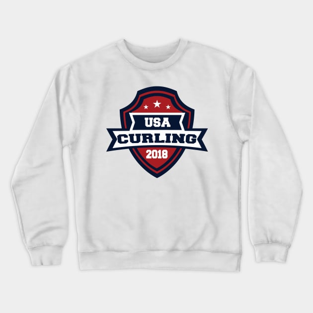 USA Curling Crewneck Sweatshirt by OffesniveLine